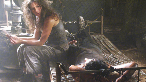 LOST - "Solitary" - Sayid's life is placed in grave danger after he stumbles upon the source of the mysterious French transmission. Meanwhile, Hurley has a ridiculous plan to make life on the island a little more civilized -- and it just might work -- on "Lost," WEDNESDAY, NOVEMBER 17 (8:00-9:00 p.m., ET), on the ABC Television Network. (ABC/MARIO PEREZ) MIRA FURLAN, NAVEEN ANDREWS