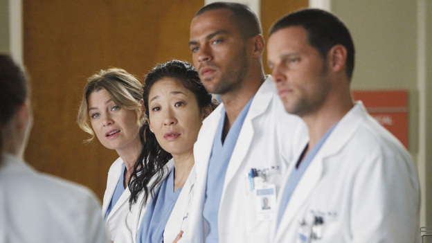 GREY'S ANATOMY - "Take the Lead" - The Chief makes a career-changing decision that shocks Seattle Grace Hospital; Cristina and Owen try to find normalcy in their relationship; April continues to struggle in her new role; and the 5th year residents are given their first solo surgeries, only to find out that even the most routine procedures aren't always easy, on Grey's Anatomy, THURSDAY, SEPTEMBER 29 (9:00-10:02 p.m., ET) on the ABC Television Network. (ABC/JORDIN ALTHAUS)ELLEN POMPEO, SANDRA OH, JESSE WILLIAMS, JUSTIN CHAMBERS
