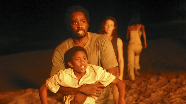 LOST - "Outlaws" - Kate and Sawyer divulge dark secrets to each other while tracking a renegade boar that Sawyer swears is purposely harassing him. Meanwhile, Hurley and Sayid worry that Charlie is losing it after his brush with death, and a shocking, prior connection between Sawyer and Jack is revealed. Robert Patrick ("Terminator 2: Judgment Day," "The X-Files") guest stars, on "Lost," WEDNESDAY, FEBRUARY 16 (8:00-9:02 p.m., ET), on the ABC Television Network. (ABC/MARIO PEREZ) HAROLD PERRINEAU, MALCOLM DAVID KELLEY