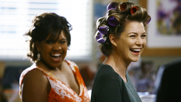 GREY'S ANATOMY - "What a Difference a Day Makes" - Bailey and Meredith have a laugh, on "Grey's Anatomy," THURSDAY, MAY 7 (9:00-10:02 p.m., ET) on the ABC Television Network. (ABC/SCOTT GARFIELD) CHANDRA WILSON, ELLEN POMPEO