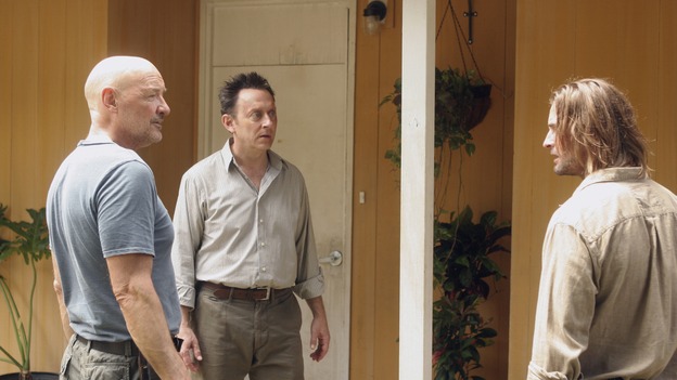 LOST - "The Shape of Things to Come" - Locke's camp comes under attack, and Jack tries to discover the identity of a body that has washed ashore, on "Lost," THURSDAY, APRIL 24 (10:01-11:00 p.m., ET) on the ABC Television Network. (ABC/MARIO PEREZ)TERRY O'QUINN, MICHAEL EMERSON, JOSH HOLLOWAY