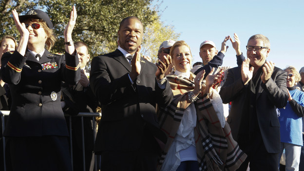 EXTREME MAKEOVER: HOME EDITION - "Zeigler-Hansen" - "Extreme Makeover: Home Edition" traveled to Fort Hood, Texas a year after tragedy struck the base to deliver a fresh start to one lucky couple. On November 5, 2009, a gunman fired more than 100 rounds at soldiers and civilians on base. In the aftermath, 13 people were left dead and 32 others were wounded. Among those caught in the crossfire... Patrick Zeigler, a soldier who had only returned from Iraq two weeks prior. On that ill-fated day, Zeigler was hit four times, with a near fatal gunshot to the head. Patrick's life was forever changed. Upon hearing of his tragedy, fiance Jessica Hansen put her college degree on hold in order to be by Patrick's side and to aid in his recovery. Now the couple will discover that love conquers all, on "Extreme Makeover: Home Edition," SUNDAY, FEBRUARY 20 (8:00-9:00 p.m., ET) on the ABC Television Network. (ABC/VIVIAN ZINK)XZIBIT, LEIGH ANNE TUOHY, PAUL DIMEO