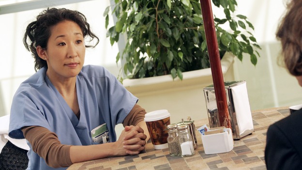GREY'S ANATOMY - "I Am a Tree" - Cristina meets Burke's parents -- and in the most awkward of circumstances -- the interns campaign for Izzie's reinstatement to the surgical intern program, Addison takes a break from her hospital duties, and a surgical patient lives what may be her last day to the fullest, on "Grey's Anatomy," THURSDAY, SEPTEMBER 28 (9:00-10:01 p.m., ET) on the ABC Television Network. (ABC/VIVIAN ZINK)SANDRA OH