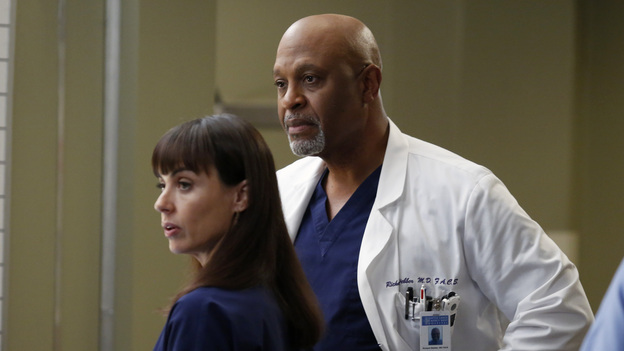 GREY'S ANATOMY - "Walking on a Dream" - The Seattle Grace doctors are on edge when a new medical professional enters the hospital; Arizona struggles with the emotional and physical pain of a phantom limb; and while battling pregnancy hormones, an overly-emotional Meredith is confronted with her worst fear, on "Grey's Anatomy," THURSDAY, JANUARY 24 (9:00-10:02 p.m., ET) on the ABC Television Network. (ABC/KELSEY MCNEAL)CONSTANCE ZIMMER, JAMES PICKENS JR.
