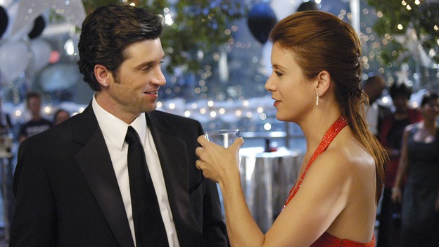 GREY'S ANATOMY - In the first hour of part two of the season finale of ABC's "Grey's Anatomy" -- "Deterioration of the Fight or Flight Response" -- Izzie and George attend to Denny as the pressure increases to find him a new heart, Cristina suddenly finds herself in charge of an ER, and Derek grapples with the realization that the life of a friend is in his hands. In the second hour, "Losing My Religion," Richard goes into interrogation mode about a patient's condition, Callie confronts George about his feelings for her, and Meredith and Derek meet about Doc. Part two of the season finale of "Grey's Anatomy" airs MONDAY, MAY 15 (9:00-11:00 p.m., ET) on the ABC Television Network. (ABC/GALE ADLER)PATRICK DEMPSEY, KATE WALSH