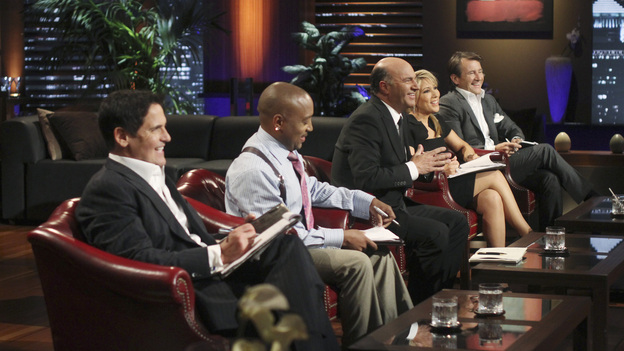 SHARK TANK - "Episode 302" - The Sharks tear into the business idea of a Phoenix, AZ man who wants them to invest in a watch he claims provides health benefits; a stay-at-home mom from Gilbert, AZ could lose her gourmet pretzel business if she leaves the Tank without an investor; a man from Bozeman, MT with a no-tools-required furniture system hopes he can assemble a deal; and an inventor from Fullerton, CA has a small but powerful idea that could make him a millionaire. Also, Johnson Barley from Broken Arrow, OK, whose Original Man Candle did not spark a deal with the Sharks in Season Two, talks about his business since his appearance, on "Shark Tank," FRIDAY, FEBRUARY 24 (8:00-9:00 p.m., ET) on the ABC Television Network. (ABC/MICHAEL ANSELL)MARK CUBAN, DAYMOND JOHN, KEVIN O'LEARY, LORI GREINER, ROBERT HERJAVEC