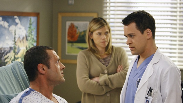 GREY'S ANATOMY - "Piece of My Heart" - Addison returns to Seattle Grace to perform an operation and is taken aback by all of the changes in her old co-workers' lives. Meanwhile Meredith and Derek's clinical trial has its first patient, and Rebecca/Ava returns with shocking news for Alex, on "Grey's Anatomy," THURSDAY, MAY 1 (9:00-10:01 p.m., ET) on the ABC Television Network. (ABC/SCOTT GARFIELD)JASON O'MARA, CLEA DUVALL, T.R. KNIGHT