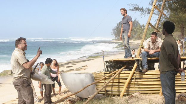 LOST - "Born to Run" - Jack suspects foul play when Michael becomes violently ill while building the raft, on "Lost," THURSDAY, MAY 11 on the ABC&nbsp;Television Network. (ABC/MARIO PEREZ) DANIEL ROEBUCK, DANIEL DAE KIM, JOSH HOLLOWAY, MATTHEW FOX, HAROLD PERRINEAU