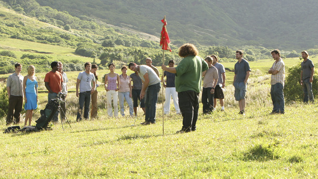 LOST - "Solitary" - Sayid's life is placed in grave danger after he stumbles upon the source of the mysterious French transmission. Meanwhile, Hurley has a ridiculous plan to make life on the island a little more civilized -- and it just might work -- on "Lost," WEDNESDAY, NOVEMBER 17 (8:00-9:00 p.m., ET), on the ABC Television Network. (ABC/MARIO PEREZ) EXTRAS, MAGGIE GRACE, HAROLD PERRINEAU, IAN SOMERHALDER, EVANGELINE LILLY, YUNJIN KIM, MATTHEW FOX, JORGE GARCIA, DOMINIC MONAGHAN, JOSH HOLLOWAY