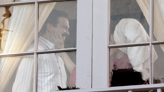 DESPERATE HOUSEWIVES - "Thank You So Much" - Edie thinks that Karl is going to pop the question, but he's really trying to marry Susan, Carlos learns more about the fractured relationship between Gabrielle and her mother, Lucia (guest star Maria Conchita Alonso), and Lynette learns the extent of Bree's problem with alcohol, on "Desperate Housewives," SUNDAY, FEBRUARY 19 (9:00-10:00 p.m., ET) on the ABC Television Network. (ABC/DANNY FELD)RICARDO ANTONIO CHAVIRA, MARIA CONCHITA ALONSO