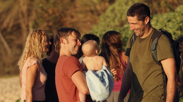 LOST - "One of Us" - Jack's joyous reunion with his fellow survivors is cut short when they realize that accompanying him is one of "The Others," and Claire is stricken by a mysterious, life-threatening illness, on "Lost," WEDNESDAY, APRIL 11 (10:00-11:00 p.m., ET), on the ABC Television Network. (ABC/MARIO PEREZ)DOMINIC MONAGHAN, MATTHEW FOX