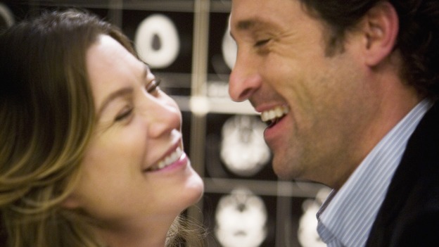 GREY'S ANATOMY - "Elevator Love Letter" - Derek proposes to Meredith, on "Grey's Anatomy," THURSDAY, MARCH 26 (9:00-10:02 p.m., ET) on the ABC Television Network. (ABC/RANDY HOLMES) ELLEN POMPEO, PATRICK DEMPSEY