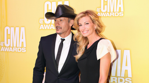 THE 46TH ANNUAL CMA AWARDS - RED CARPET ARRIVALS - "The 46th Annual CMA Awards" airs live THURSDAY, NOVEMBER 1 (8:00-11:00 p.m., ET) on ABC live from the Bridgestone Arena in Nashville, Tennessee. (ABC/SARA KAUSS)TIM MCGRAW, FAITH HILL