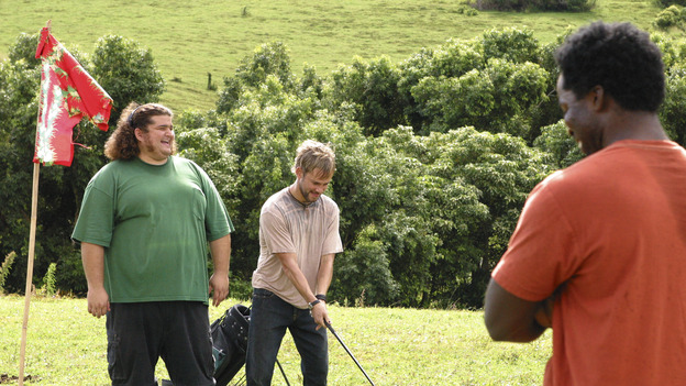 LOST - "Solitary" - Sayid's life is placed in grave danger after he stumbles upon the source of the mysterious French transmission. Meanwhile, Hurley has a ridiculous plan to make life on the island a little more civilized -- and it just might work -- on "Lost," WEDNESDAY, NOVEMBER 17 (8:00-9:00 p.m., ET), on the ABC Television Network. (ABC/MARIO PEREZ) JORGE GARCIA, DOMINIC MONAGHAN, HAROLD PERRINEAU