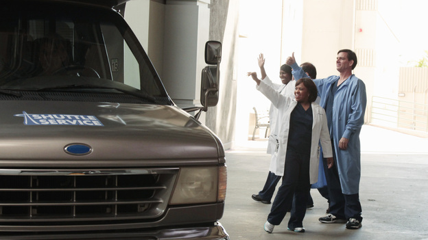 GREY'S ANATOMY - "Moment of Truth" - After eight years of practice, the residents head to San Francisco for their oral boards; sparks fly between Catherine and Richard when they bump into each other at the hotel; Bailey intervenes after Owen and Teddy get into a heated argument about their young car crash patient; and Mark tries to recruit Lexie for one of his cases. Meanwhile, Alex feels guilty for being away from the hospital when Tommy's health begins to fail, on Grey's Anatomy, THURSDAY, APRIL 26 (9:00-10:01 p.m., ET) on the ABC Television Network. (ABC/RICHARD CARTWRIGHT)CHANDRA WILSON