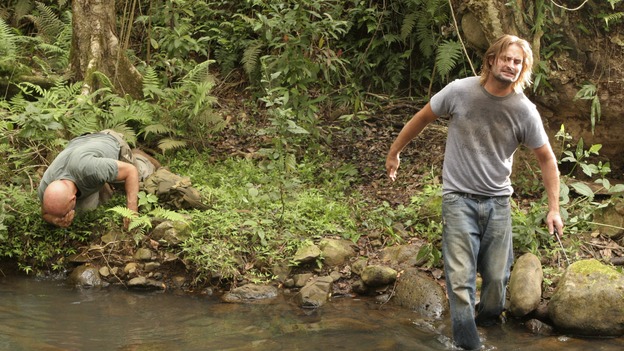 LOST - "The Brig" - A newly focused Locke breaks away from "The Others" in an attempt to persuade Sawyer to help rid them of a great nemesis that has caused nothing but pain in both of their lives. Meanwhile, a new island inhabitant discloses some shocking information about Oceanic Flight 815, on "Lost," WEDNESDAY, MAY 2 (10:00-11:00 p.m., ET), on the ABC Television Network. (ABC/MARIO PEREZ)TERRY O'QUINN, JOSH HOLLOWAY