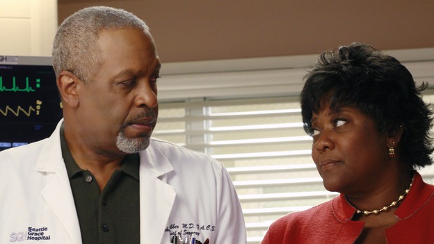 GREY'S ANATOMY - "The Heart of the Matter" - The Chief's wife, Adele, rushes their niece to Seattle Grace, the hospital where she once had her prom, Izzie reveals her feelings for George to a mutual friend, and the reaction is not what she expects, Derek teaches Cristina how to be a better teaching resident, and the world's oldest living intern, Norman, misdiagnoses one of Meredith's patients, on "Grey's Anatomy," THURSDAY, OCTOBER 18 (9:00-10:02 p.m., ET) on the ABC Television Network. (ABC/RON TOM)JAMES PICKENS, JR., LORETTA DEVINE