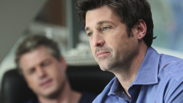 GREY'S ANATOMY - "State of Love and Trust" - As Derek begins his role as interim chief, he faces a potential lawsuit when Bailey and Meredith's patient awakens from anesthesia mid-surgery. Meanwhile, Teddy refuses to place Cristina on her service, as Arizona tests Alex out in Pediatrics, and Mark refuses to speak to a heartbroken Lexie, on "Grey's Anatomy," THURSDAY, FEBRUARY 4 (9:00-10:01 p.m., ET) on the ABC Television Network. (ABC/ADAM LARKEY)ERIC DANE, PATRICK DEMPSEY