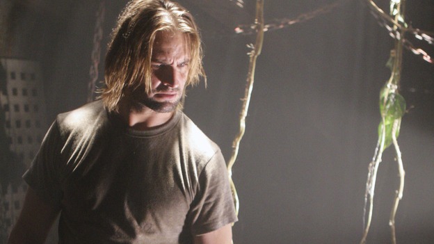 LOST - "The Brig" - A newly focused Locke breaks away from "The Others" in an attempt to persuade Sawyer to help rid them of a great nemesis that has caused nothing but pain in both of their lives. Meanwhile, a new island inhabitant discloses some shocking information about Oceanic Flight 815, on "Lost," WEDNESDAY, MAY 2 (10:00-11:00 p.m., ET), on the ABC Television Network. (ABC/MARIO PEREZ)JOSH HOLLOWAY, KEVIN TIGHE