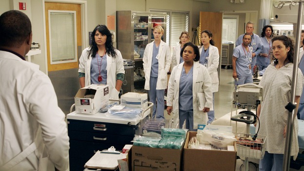 GREY'S ANATOMY - "Walk on Water" - Beginning February 8, Grey's Anatomy enters a three-episode story arc that will challenge the interns of Seattle Grace -- and "Grey's" fans as well -- like never before. "Walk on Water" airs THURSDAY, FEBRUARY 8 (9:00-10:00 p.m., ET) on the ABC Television Network. Elizabeth Reaser (Independent Spirit Award winner for "Sweet Land") guest stars as a patient over multiple episodes. (ABC/VIVIAN ZINK)JAMES PICKENS, JR., SARA RAMIREZ, KATHERINE HEIGL, ELLEN POMPEO, CHANDRA WILSON, SANDRA OH, KALI ROCHA
