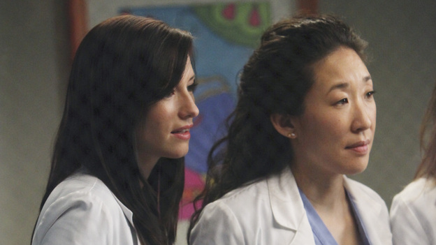 GREY'S ANATOMY - "It's a Long Way Back" - Everyone pulls together to help Callie and baby Sofia on their painstaking journeys to recovery in hopes of allowing mother and baby to finally meet; the sudden death of a clinical trial patient has Derek proceeding with more caution while Meredith makes a calculated and risky move; Alex treats a cranky old rich woman dying of cancer and gets an idea for a grandiose endeavor that is sure to get him the Chief Resident spot; and Teddy is pleasantly surprised by the return of a familiar face, on "Grey's Anatomy," THURSDAY, APRIL 28 (9:00-10:01 p.m., ET) on the ABC Television Network. (ABC/ADAM LARKEY)CHYLER LEIGH, SANDRA OH