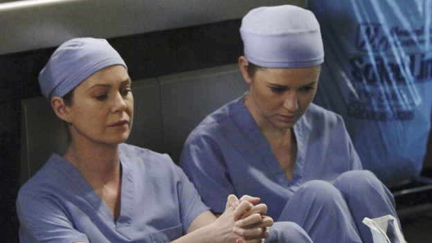 GREY'S ANATOMY - ABC's "Grey's Anatomy" concludes the season with a two-hour shocker, THURSDAY, MAY 20. In the first hour, entitled "Sanctuary" (9:00-10:00 p.m., ET), Seattle Grace Hospital is hit with a crisis like no other in its history. Then, in the second hour, "Death and All His Friends" (10:00-11:00 p.m., ET), Cristina and Meredith's surgical skills are put to the ultimate test. (ABC/DANNY FELD)ELLEN POMPEO, SARAH DREW