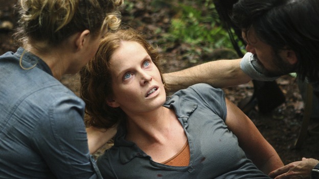 LOST - "This Place is Death" - Juliet and Faraday tend to Charlotte, who is growing weaker from the affects of the island's shifts through time, on "Lost," WEDNESDAY, FEBRUARY 11 (9:00-10:02 p.m., ET) on the ABC Television Network. (ABC/MARIO PEREZ) ELIZABETH MITCHELL, REBECCA MADER, JEREMY DAVIES