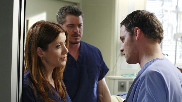GREY'S ANATOMY - "Some Kind of Miracle" - One person's fight to live affects everyone at Seattle Grace, in the dramatic conclusion to "Grey's Anatomy's" three-episode story arc. "Some Kind of Miracle" airs THURSDAY, FEBRUARY 22 (9:00-10:01 p.m., ET) on the ABC Television Network. Elizabeth Reaser (Independent Spirit Award nominee for "Sweet Land") guest stars as a patient. (ABC/RON TOM)KATE WALSH, ERIC DANE, JUSTIN CHAMBERS