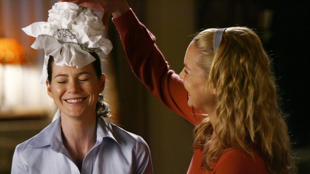 GREY'S ANATOMY - "Didn't We Almost Have It All" - Cristina and Burke's wedding day arrives - along with the interns' first exam results - and a successor to the Chief is named, as Callie and George make a big decision about their relationship, on the Season Finale of "Grey's Anatomy," THURSDAY, MAY 17 (9:00-10:07 p.m., ET) on the ABC Television Network. (ABC/SCOTT GARFIELD)ELLEN POMPEO, KATHERINE HEIGL