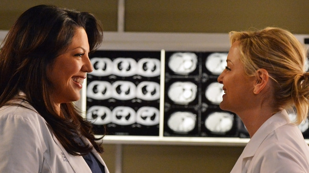 GREY'S ANATOMY - "Idle Hands" - As the hospital continues to make positive changes under the new management, the doctors begin to realize that owning a hospital comes with its own set of problems and responsibilities. Meanwhile, Meredith worries about the wellbeing of her unborn baby, Callie and Arizona try to get the spark back in their relationship, and Alex gives Jo's new boyfriend a run for his money, on "Grey's Anatomy," THURSDAY, MARCH 21 (9:00-10:02 p.m., ET) on the ABC Television Network. (ABC/Eric McCandless)SARA RAMIREZ, JESSICA CAPSHAW