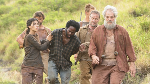 LOST -- "Three Minutes" - A determined Michael convinces Jack and several castaways to help him rescue Walt from "The Others." Meanwhile, Charlie struggles with Eko's decision to discontinue building the church, on "Lost," WEDNESDAY, MAY 17 (9:00-10:01 p.m., ET), on the ABC Television Network. (ABC/MARIO PEREZ)TANIA RAYMONDE, HAROLD PERRINEAU, MICHAEL BOWEN, M.C. GAINEY
