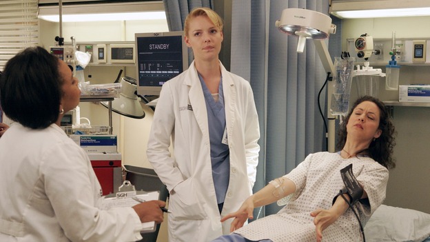 GREY'S ANATOMY - "Walk on Water" - Beginning February 8, Grey's Anatomy enters a three-episode story arc that will challenge the interns of Seattle Grace -- and "Grey's" fans as well -- like never before. "Walk on Water" airs THURSDAY, FEBRUARY 8 (9:00-10:00 p.m., ET) on the ABC Television Network. Elizabeth Reaser (Independent Spirit Award winner for "Sweet Land") guest stars as a patient over multiple episodes. (ABC/VIVIAN ZINK)CHANDRA WILSON, KATHERINE HEIGL, KALI ROCHA