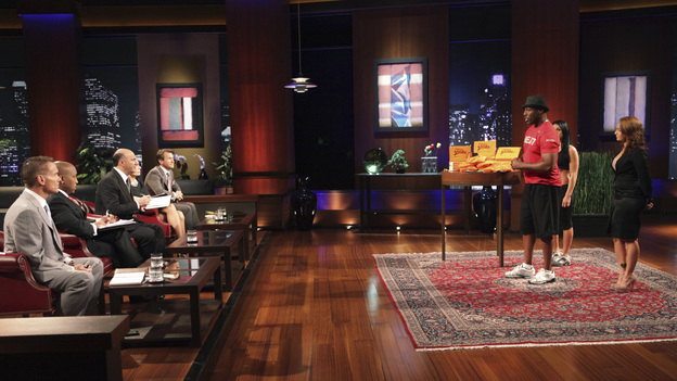 SHARK TANK - "Episode 206" -- For the first time, there will be children seeking a business investment from the Sharks for an idea they came up with while on a family road trip. Also in this episode, a stay-at-home mom who taught herself carpentry and started a furniture business has the Sharks fighting for a piece of it; an entrepreneur brings an innovative secret formula to the Tank; and a personal trainer believes he has the next hot trend in fitness equipment.  In addition, there'll be a follow-up with Grill Charms' owner, Leslie Haywood, to see what making a deal with Robert Herjavec has done for her barbeque accessory, on "Shark Tank," FRIDAY, APRIL 1 (8:00-9:00 p.m., ET) on the ABC Television Network. (ABC/ADAM TAYLOR)KEVIN HARRINGTON, DAYMOND JOHN, KEVIN O'LEARY, BARBARA CORCORAN, ROBERT HERJAVEC, STACY ERWIN (FITNESS STRIDE)