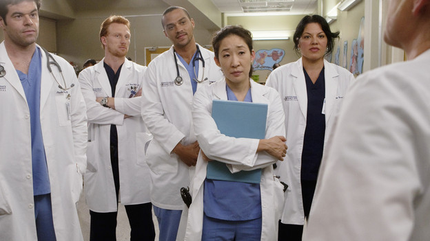 GREY'S ANATOMY - "Invest in Love" - A generous donation is offered to Seattle Grace by the parents of Arizona's 10-year-old patient. however, when his condition worsens, she finds herself in a conflict of interests. Meanwhile, Cristina tests her boundaries with Owen at the hospital, and adding insult to injury, Alex is left with all of Izzie's hospital bills to contend with, on "Grey's Anatomy," THURSDAY, NOVEMBER 5 (9:00-10:01 p.m., ET) on the ABC Television Network. (ABC/RANDY HOLMES)ROBERT BAKER, KEVIN MCKIDD, JESSE WILLIAMS, SANDRA OH, SARA RAMIREZ