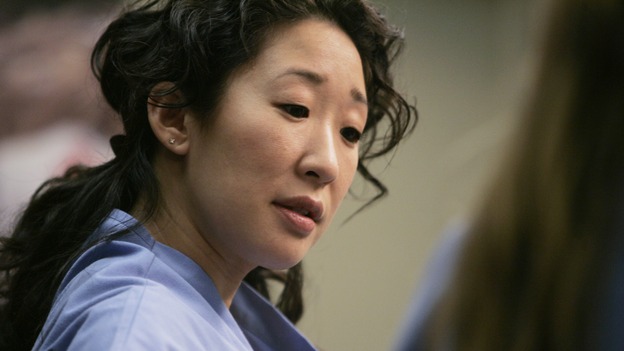 GREY'S ANATOMY - "Name of the Game" - George begins to overstay his welcome at Burke's apartment; Meredith learns a secret about her father; Bailey worries her colleagues will not treat her the same now that she's a mother; and Alex gets a lesson in bedside manners, on "Grey's Anatomy," SUNDAY, APRIL 2 (10:00-11:00 p.m., ET) on the ABC Television Network. (ABC/PETER "HOPPER" STONE)SANDRA OH