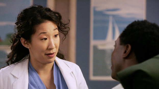 GREY'S ANATOMY - "I Am a Tree" - Cristina meets Burke's parents -- and in the most awkward of circumstances -- the interns campaign for Izzie's reinstatement to the surgical intern program, Addison takes a break from her hospital duties, and a surgical patient lives what may be her last day to the fullest, on "Grey's Anatomy," THURSDAY, SEPTEMBER 28 (9:00-10:01 p.m., ET) on the ABC Television Network. (ABC/VIVIAN ZINK)SANDRA OH, ISAIAH WASHINGTON