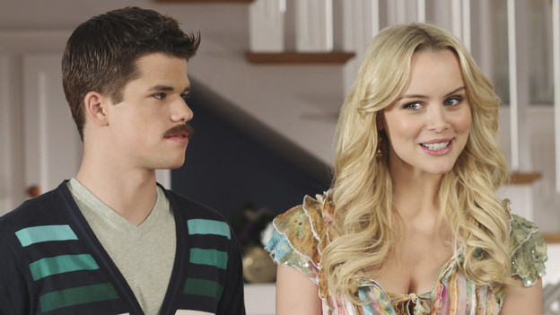 DESPERATE HOUSEWIVES - "My Two Young Men" - John Barrowman makes his way to Wisteria Lane on ABC's "Desperate Housewives," SUNDAY, MARCH 21 (9:00-10:01 p.m., ET). Angie's ex-boyfriend, Patrick (Barrowman), emerges after her trip to New York. Meanwhile it's game on between Gaby and Susan, as they go to shameless lengths to top each other's kids; Lynette believes there's more to Preston's fiance than she's letting on; Bree invites Sam over for a family dinner; and Katherine comes out of the closet. (ABC/RON TOM)MAX CARVER, HELENA MATTSSON