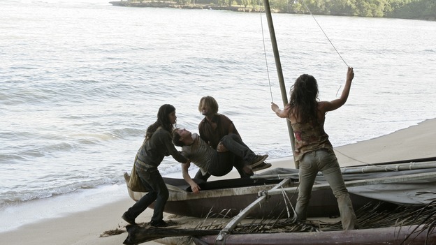 LOST - Awarded the 2005 Emmy and 2006 Golden Globe for best drama series, and a 2007 Golden Globe nomination for best drama series and best actress for Evangeline Lilly, "Lost" returns for the second act of its third season of action-packed mystery and adventure -- that will continue to bring out the very best and the very worst in the people who are lost -- WEDNESDAY, FEBRUARY 7 (10:00-11:00 p.m., ET), on the ABC Television Network. In the return episode, "Not in Portland," Jack is in command as the fate of Ben's life literally rests in his hands. Meanwhile, Kate and Sawyer find an ally in one of "The Others," and Juliet makes a shocking decision that could endanger her standing with her people. (ABC/MARIO PEREZ)TANIA RAYMONDE, BLAKE BASHOFF, JOSH HOLLOWAY, EVANGELINE LILLY