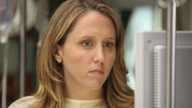 GREY'S ANATOMY - "Freedom" - On the two-hour season finale of "Grey's Anatomy," Meredith and Derek have one last shot at a successful outcome in their clinical trial, as the other surgeons work together to free a boy from a hardening block of cement. Meanwhile, Izzie helps Alex care for an ailing Rebecca, and Lexie discovers critical information about George's intern status, on "Grey's Anatomy," THURSDAY, MAY 22 (9:00-11:00 p.m., ET) on the ABC Television Network. (ABC/MICHAEL DESMOND)BROOKE SMITH