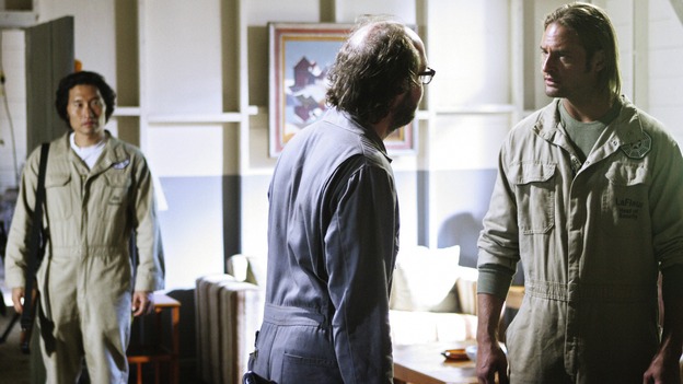 LOST - "Namaste" - When some old friends drop in unannounced, Sawyer is forced to further perpetuate his lie in order to protect them, on "Lost," WEDNESDAY, MARCH 18 (9:00-10:02 p.m., ET) on the ABC Television Network. (ABC/MARIO PEREZ)DANIEL DAE KIM, ERIC LANGE, JOSH HOLLOWAY