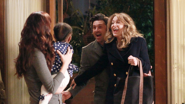 GREY'S ANATOMY - "All You Need Is Love" - In the spirit of Valentine's Day, Meredith and Derek try to have a night to themselves when Lexie offers to watch Zola; Callie hands babysitting duties over to Mark so that she can surprise Arizona with a romantic evening; and Ben proves to Bailey that he knows her better than she thinks. Meanwhile, the ER fills with romantics, including a 10-year-old girl who has an allergic reaction to chocolates from her valentine and a man who is hit by a car while chasing down his frustrated girlfriend, on "Grey's Anatomy," THURSDAY, FEBRUARY 9 (9:00-10:02 p.m., ET) on the ABC Television Network. (ABC/RICHARD CARTWRIGHT)CHYLER LEIGH, PATRICK DEMPSEY, ELLEN POMPEO