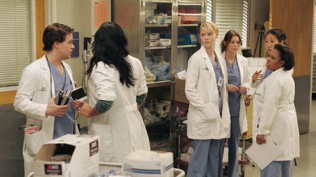 GREY'S ANATOMY - "Walk on Water" - Beginning February 8, Grey's Anatomy enters a three-episode story arc that will challenge the interns of Seattle Grace -- and "Grey's" fans as well -- like never before. "Walk on Water" airs THURSDAY, FEBRUARY 8 (9:00-10:00 p.m., ET) on the ABC Television Network. Elizabeth Reaser (Independent Spirit Award winner for "Sweet Land") guest stars as a patient over multiple episodes. (ABC/VIVIAN ZINK)T.R. KNIGHT, SARA RAMIREZ, KATHERINE HEIGL, ELLEN POMPEO, SANDRA OH, CHANDRA WILSON