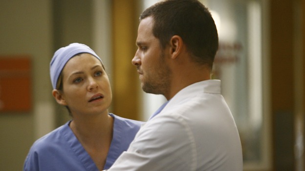 GREY'S ANATOMY - "Rise Up" - Meredith confronts Alex, on "Grey's Anatomy," THURSDAY, NOVEMBER 6 (9:00-10:01 p.m., ET) on the ABC Television Network. (ABC/SCOTT GARFIELD) ELLEN POMPEO, JUSTIN CHAMBERS