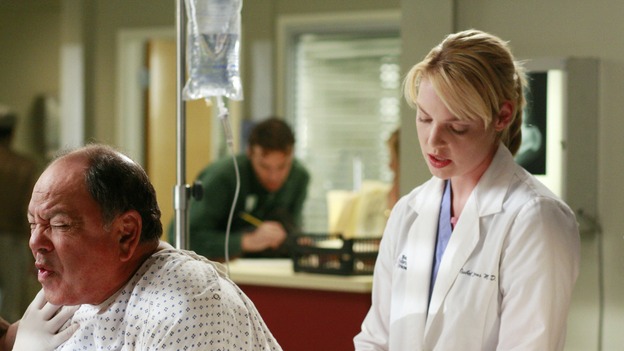 GREY'S ANATOMY - "Where the Wild Things Are" - Six weeks after Derek and Meredith ended their relationship and Derek began dating Rose, Meredith and her fellow residents, Alex, Izzie and Cristina, compete in a surgical contest, with Bailey serving as judge. Meanwhile interns George and Lexie adjust to their new, squalid apartment, and Callie finds a friend in her roommate Cristina's nemesis, Erica Hahn, on "Grey's Anatomy," THURSDAY, APRIL 24 (9:00-10:01 p.m., ET) on the ABC Television Network. (ABC/RON TOM)CHEECH MARIN, KATHERINE HEIGL