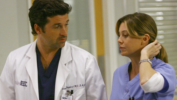 GREY'S ANATOMY - "Dream a Little Dream of Me" - On the two-hour season premiere of "Grey's Anatomy," Meredith and Derek learn that "happily ever after" isn't easy, a military doctor who brings in a trauma patient catches Cristina's eye, and the Chief and his staff reel at the news that Seattle Grace is no longer nationally ranked as a top-tier teaching hospital, on "Grey's Anatomy," THURSDAY, SEPTEMBER 25 (9:00-11:00 p.m., ET) on the ABC Television Network. (ABC/SCOTT GARFIELD)PATRICK DEMPSEY, ELLEN POMPEO