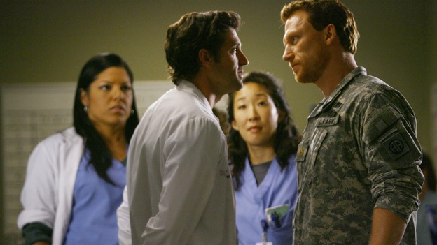 We're first introduced to Major Owen Hunt on a snowy Seattle night. On the scene of a limousine accident, he managed to keep the passengers alive with triage in the field&mdash;including a tracheotomy performed with a pen.  Cristina can't help but be impressed by Owen's hardcore medicine, but she's even more smitten when he treats her after she's impaled by an icicle! In his first appearance, Owen Hunt truly was a knight in shining armor.