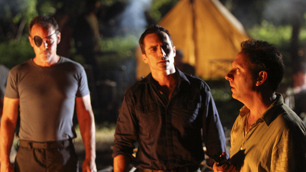 LOST - "Through the Looking Glass" - Jack and the castaways begin their efforts to make contact with Naomi's rescue ship, on the season finale of "Lost," WEDNESDAY, MAY 23 (9:00-11:00 p.m., ET), on the ABC Television Network. (ABC/MARIO PEREZ)ANDREW DIVOFF, NESTOR CARBONELL, MICHAEL EMERSON