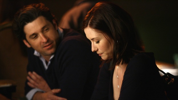 GREY'S ANATOMY - "Testing 1-2-3" - The interns take the biggest test of their careers, their first-year medical exams, as the residents attend to three injured mountain climbers. Meanwhile Callie's suspicions of George and Izzie grow, and Cristina struggles to write her wedding vows, on "Grey's Anatomy," THURSDAY, MAY 10 (9:00-10:01 p.m., ET) on the ABC Television Network. (ABC/SCOTT GARFIELD)PATRICK DEMPSEY, CHYLER LEIGH
