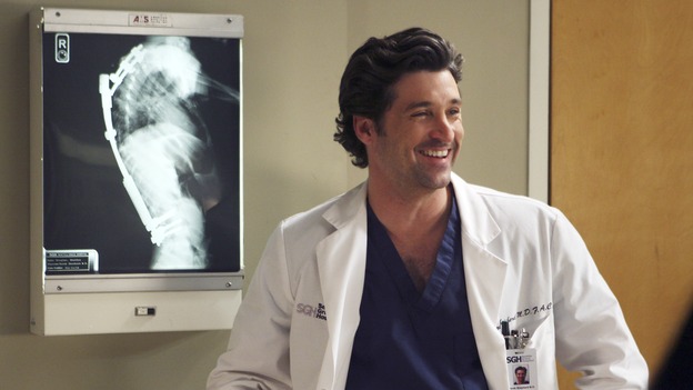 GREY'S ANATOMY - "Six Days" - After a successful operation on his heart, George's father undergoes surgery for his cancer, Thatcher Grey visits Seattle Grace in order to see his new granddaughter, and Meredith discovers that Derek has trouble sleeping soundly, on "Grey's Anatomy," THURSDAY, JANUARY 4 (9:00-10:01 p.m., ET) on the ABC Television Network. (ABC/MICHAEL DESMOND)PATRICK DEMPSEY