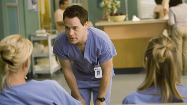 GREY'S ANATOMY - "Brave New World" - George tries to convince Meredith, Cristina and Izzie to leave Dermatology, on "Grey's Anatomy," THURSDAY, OCTOBER 16 (9:00-10:01 p.m., ET) on the ABC Television Network. (ABC/RANDY HOLMES) T.R. KNIGHT